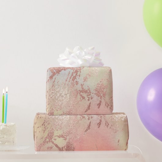 Elegant modern roos gouden waterverf kleurrijk cadeaupapier (Feestgeschenken)