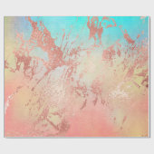 Elegant modern roos gouden waterverf kleurrijk cadeaupapier (Vlak)