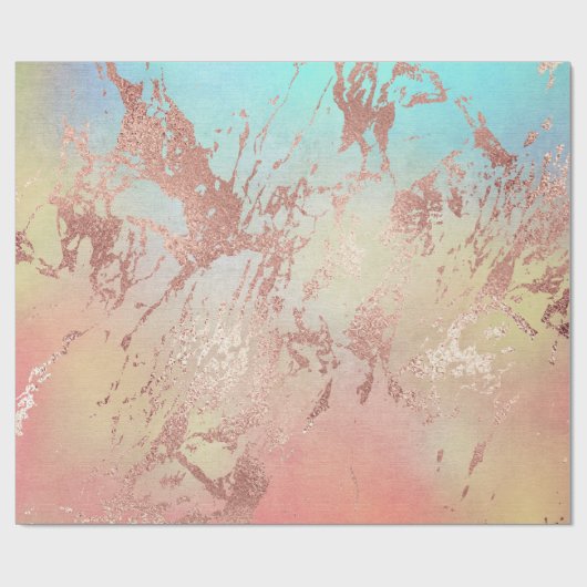 Elegant modern roos gouden waterverf kleurrijk cadeaupapier (Vlak)