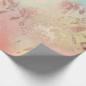 Elegant modern roos gouden waterverf kleurrijk cadeaupapier (Hoek)