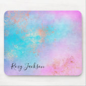 Elegant modern roos gouden waterverf kleurrijk muismat (Voorkant)