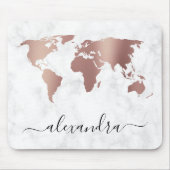 Elegant modern roos gouden witte marmer wereldkaar muismat (Voorkant)