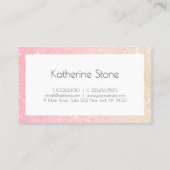 Elegant modern roos goudglitter-evenementsplanner visitekaartje (Achterkant)