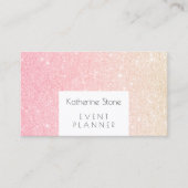 Elegant modern roos goudglitter-evenementsplanner visitekaartje (Voorkant)