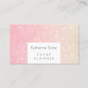 Elegant modern roos goudglitter-evenementsplanner visitekaartje