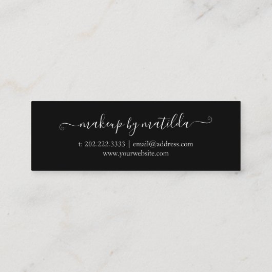 Elegant modern roos goudglitter make-up artiest mini visitekaartje (Achterkant)