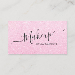 Elegant modern roos goudglitter make-up artiest visitekaartje