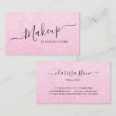 Elegant modern roos goudglitter make-up artiest visitekaartje (Voorkant / Achterkant)