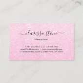 Elegant modern roos goudglitter make-up artiest visitekaartje (Achterkant)