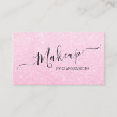 Elegant modern roos goudglitter make-up artiest visitekaartje (Voorkant)