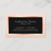 Elegant modern roos goudglitter make-up artiest visitekaartje (Achterkant)