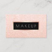 Elegant modern roos goudglitter make-up artiest visitekaartje (Voorkant)