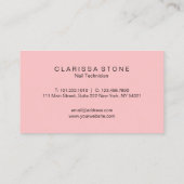 Elegant modern roos goudglitter roze nagels visitekaartje (Achterkant)