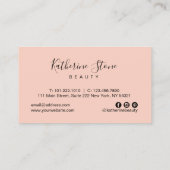 Elegant modern roos goudglitter zwarte marmer visitekaartje (Achterkant)