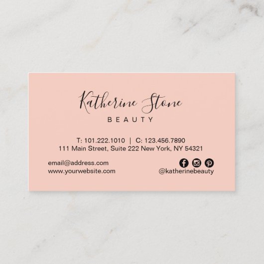 Elegant modern roos goudglitter zwarte marmer visitekaartje (Achterkant)