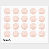 Elegant modern roos goudglitter zweeft ronde sticker (Vel)