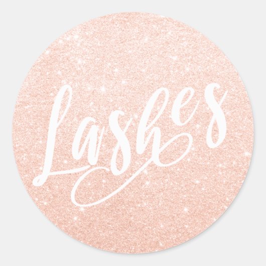 Elegant modern roos goudglitter zweeft ronde sticker (Voorkant)