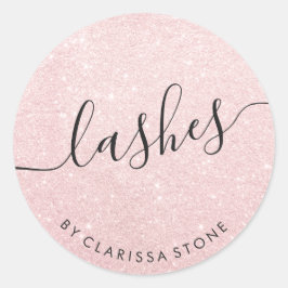 Elegant modern roos goudglitter zweeft ronde sticker