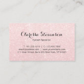 Elegant modern roos goudglitter zweeft visitekaartje (Achterkant)