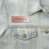 Elegant modern roos goudglitterij naamplaatje (In situ)