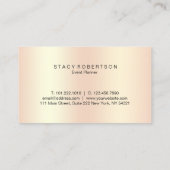 Elegant modern roos goudglitterplanner visitekaartje (Achterkant)