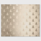 Elegant modern roos goudkerstboompatroon cadeaupapier (Vlak)