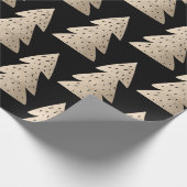 Elegant modern roos goudkerstboompatroon cadeaupapier (Hoek)