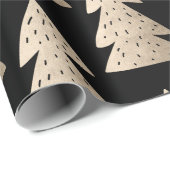 Elegant modern roos goudkerstboompatroon cadeaupapier (Rol Hoek)