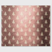 Elegant modern roos goudkerstboompatroon cadeaupapier (Vlak)