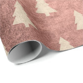Elegant modern roos goudkerstboompatroon cadeaupapier (Rol Hoek)