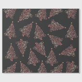 Elegant modern roos goudkerstboompatroon cadeaupapier (Vlak)