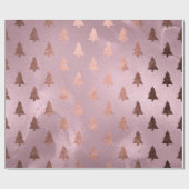 Elegant modern roos goudkerstboompatroon cadeaupapier (Vlak)