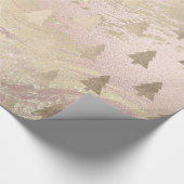 Elegant modern roos goudkerstboompatroon cadeaupapier (Hoek)