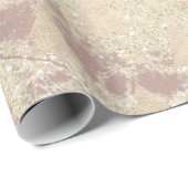 Elegant modern roos goudkerstboompatroon cadeaupapier (Rol Hoek)