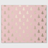 Elegant modern roos goudkerstboompatroon cadeaupapier (Vlak)