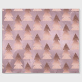 Elegant modern roos goudkerstboompatroon cadeaupapier (Vlak)