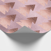 Elegant modern roos goudkerstboompatroon cadeaupapier (Hoek)