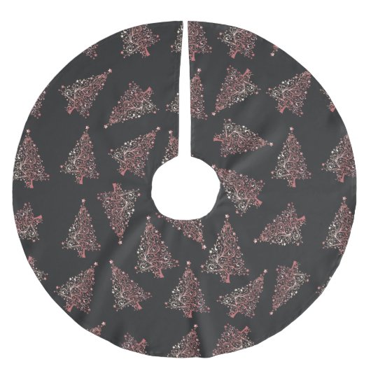 Elegant modern roos goudkerstboompatroon kerstboom rok (Voorkant)