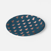 Elegant modern roos goudkerstboompatroon papieren bordje (Gekanteld)