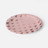 Elegant modern roos goudkerstboompatroon papieren bordje (Gekanteld)