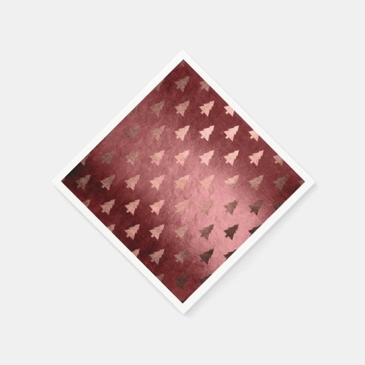 Elegant modern roos goudkerstboompatroon servet (Hoek)