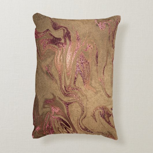 Elegant modern roos goudmarmer accent kussen (Achterkant (Verticaal))