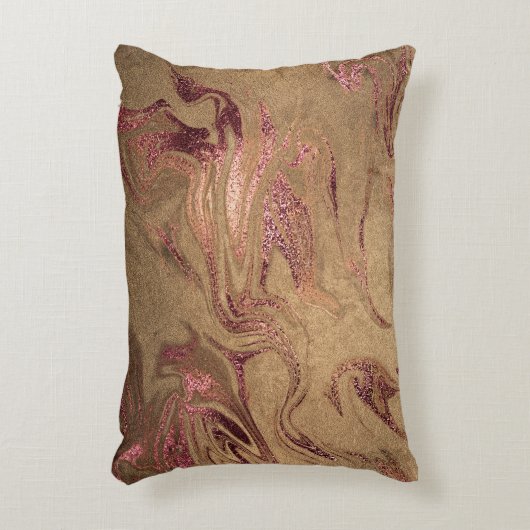 Elegant modern roos goudmarmer accent kussen (Voorkant(Verticaal))