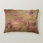 Elegant modern roos goudmarmer accent kussen (Achterkant)