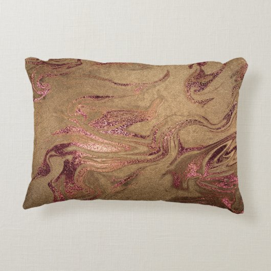 Elegant modern roos goudmarmer accent kussen (Achterkant)