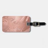 Elegant modern roos goudmarmer bagagelabel (Voorkant horizontaal)