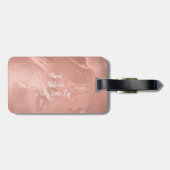 Elegant modern roos goudmarmer bagagelabel (Achterkant horizontaal)