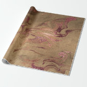 Elegant modern roos goudmarmer cadeaupapier (Uitgerold)
