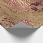 Elegant modern roos goudmarmer cadeaupapier (Hoek)