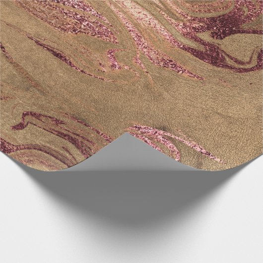 Elegant modern roos goudmarmer cadeaupapier (Hoek)